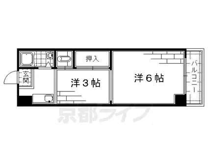 マンションカンザツ(2K/2階)の間取り写真