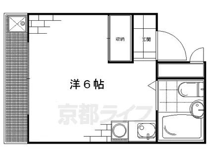 フラム深草(ワンルーム/3階)の間取り写真