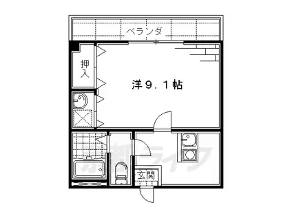 京阪電気鉄道京阪線 墨染駅 徒歩4分 2階建 築23年(1K/1階)の間取り写真
