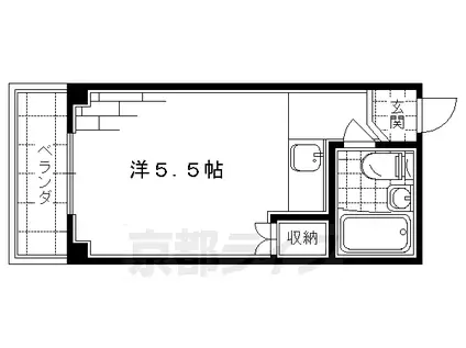 サンモール青木(ワンルーム/2階)の間取り写真