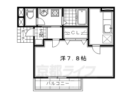 京阪電気鉄道京阪線 淀駅 徒歩6分 2階建 築16年(1K/2階)の間取り写真
