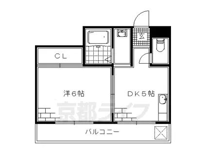 京阪電気鉄道京阪線 伏見稲荷駅 徒歩3分 4階建 築51年(1DK/3階)の間取り写真