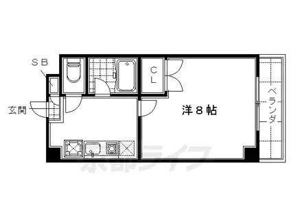 奈良線 桃山駅 徒歩7分 6階建 築29年(1K/1階)の間取り写真