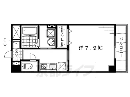 京都市烏丸線 竹田駅(京都) 徒歩8分 3階建 築16年(1K/2階)の間取り写真
