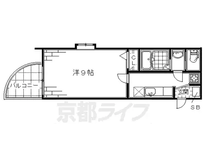 メゾンウィッシュ(1K/3階)の間取り写真