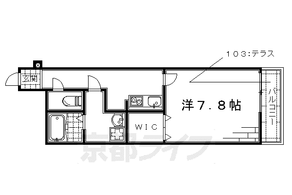 京阪電気鉄道京阪線 丹波橋駅 徒歩2分 3階建 築16年(1K/1階)の間取り写真