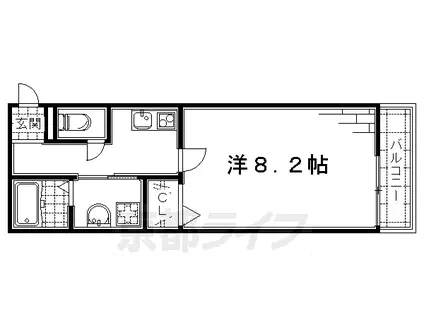 京阪電気鉄道京阪線 丹波橋駅 徒歩2分 3階建 築15年(1K/3階)の間取り写真