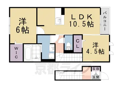 京阪電気鉄道京阪線 藤森駅 徒歩10分 2階建 築15年(2LDK/2階)の間取り写真