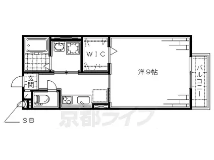 京都市烏丸線 竹田駅(京都) 徒歩13分 2階建 築15年(1K/2階)の間取り写真