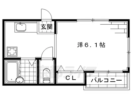 京阪電気鉄道京阪線 伏見稲荷駅 徒歩3分 2階建 築15年(1K/1階)の間取り写真