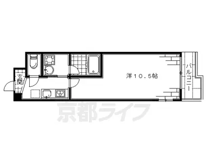 京阪電気鉄道京阪線 藤森駅 徒歩6分 6階建 築15年(1K/2階)の間取り写真
