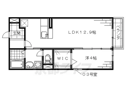 奈良線 ＪＲ藤森駅 徒歩5分 2階建 築15年(1LDK/2階)の間取り写真