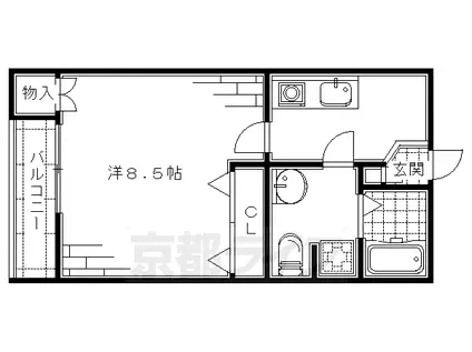 グランハイツ(1K/2階)の間取り写真