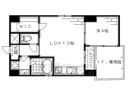 京阪電気鉄道京阪線 伏見桃山駅 徒歩5分 5階建 築14年(1LDK/5階)の間取り写真