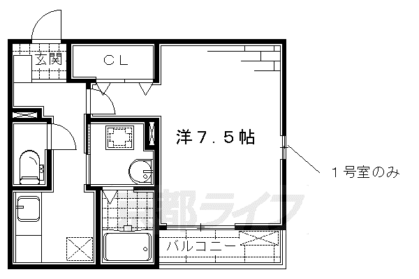 MAISON DENAGOMI(1K/1階)の間取り写真