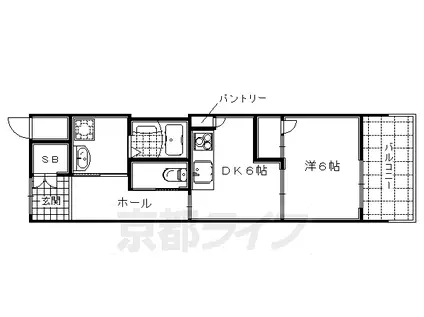 エイジングコート淀城公園(1DK/5階)の間取り写真
