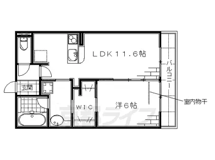 奈良線 桃山駅 徒歩4分 3階建 築14年(1LDK/2階)の間取り写真