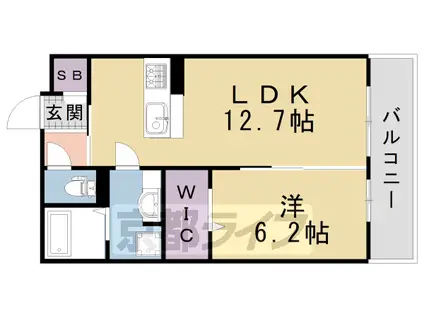 京都市烏丸線 竹田駅(京都) 徒歩6分 3階建 築13年(1LDK/3階)の間取り写真