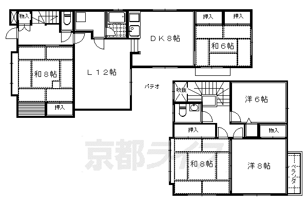 京阪電気鉄道京阪線 鳥羽街道駅 徒歩13分 2階建 築39年(5LDK/1階)の間取り写真