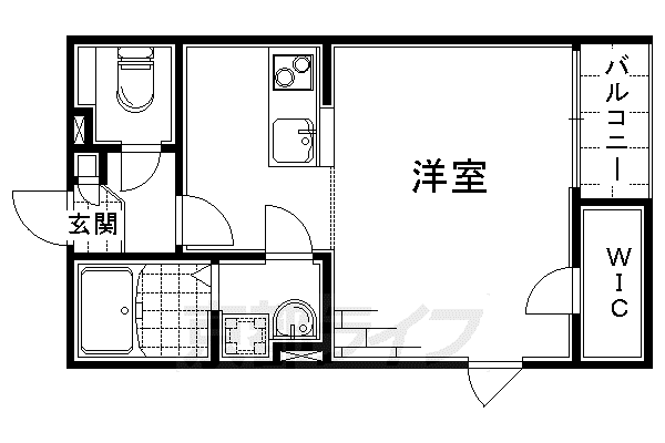 京阪電気鉄道宇治線 観月橋駅 徒歩3分 2階建 築14年(ワンルーム/2階)の間取り写真
