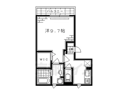 京都市烏丸線 竹田駅(京都) 徒歩9分 3階建 築13年(1K/3階)の間取り写真