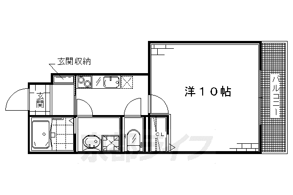 シャルメーヌ城南(1K/1階)の間取り写真