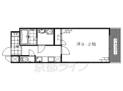 京阪電気鉄道京阪線 龍谷大前深草駅 徒歩6分 7階建 築13年(1K/6階)の間取り写真