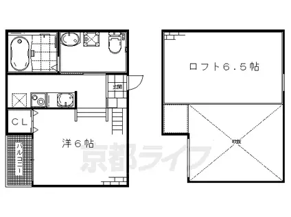 ラ・シャンスⅡ(1K/2階)の間取り写真