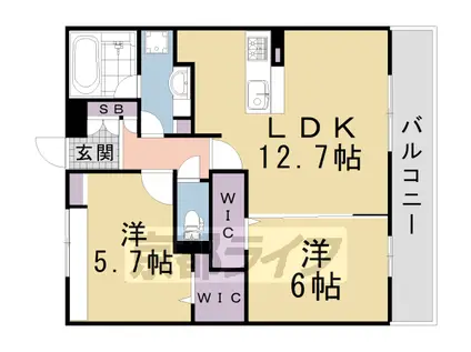 マジェスティ サザン Ⅰ棟(2LDK/3階)の間取り写真