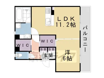 京阪電気鉄道京阪線 丹波橋駅 徒歩29分 3階建 築13年(1LDK/1階)の間取り写真