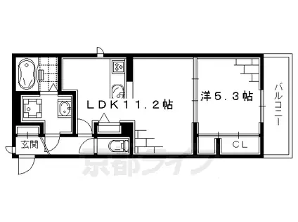 京都市烏丸線 竹田駅(京都) 徒歩13分 3階建 築12年(1LDK/1階)の間取り写真