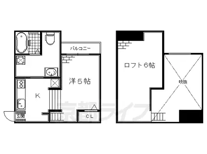 京阪電気鉄道宇治線 桃山南口駅 徒歩4分 2階建 築12年(1K/2階)の間取り写真