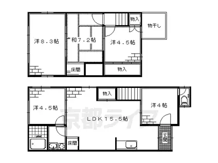 京阪電気鉄道京阪線 鳥羽街道駅 徒歩5分 2階建 築60年(5LDK)の間取り写真