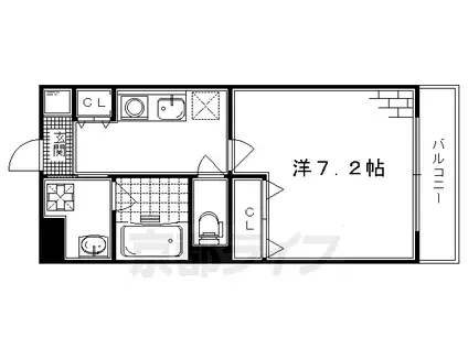 近鉄京都線 竹田駅(京都) 徒歩4分 5階建 築12年(1K/3階)の間取り写真