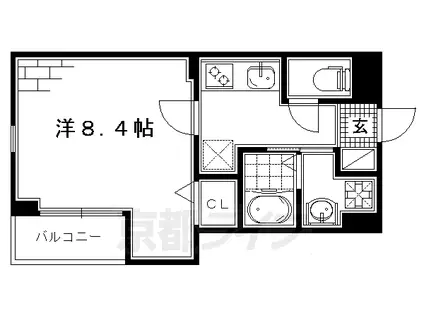 パレス龍大(1K/2階)の間取り写真