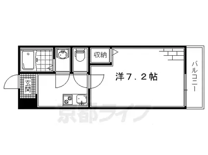 京阪電気鉄道京阪線 龍谷大前深草駅 徒歩9分 3階建 築12年(1K/2階)の間取り写真