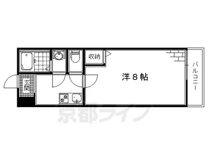 京阪電気鉄道京阪線 龍谷大前深草駅 徒歩9分 3階建 築12年(1K/2階)の間取り写真