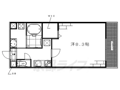 近鉄京都線 桃山御陵前駅 徒歩3分 5階建 築11年(1K/3階)の間取り写真