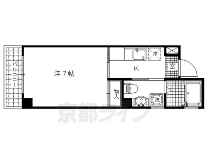 サンパティック伍番館(1K/4階)の間取り写真