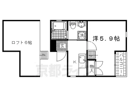 CASA3(1K/2階)の間取り写真
