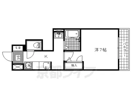 エトワール紫竹3(1K/1階)の間取り写真