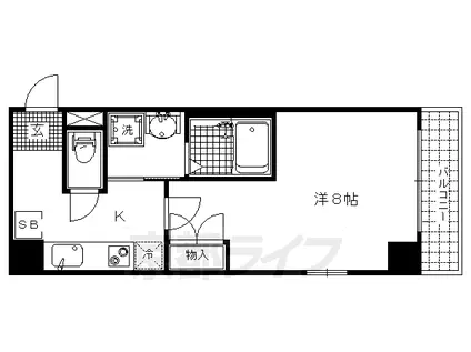 モンシャンブル室町(1K/4階)の間取り写真