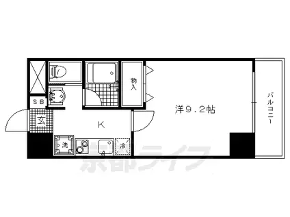 京都市烏丸線 北大路駅 徒歩20分 5階建 築18年(1K/5階)の間取り写真