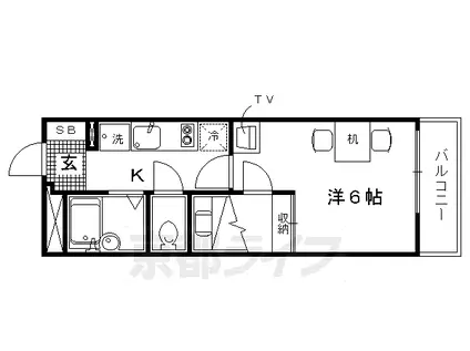 京福北野線 北野白梅町駅 徒歩12分 3階建 築17年(1K/3階)の間取り写真