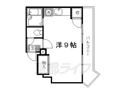 京都市烏丸線 今出川駅 徒歩17分 4階建 築32年(ワンルーム/2階)の間取り写真