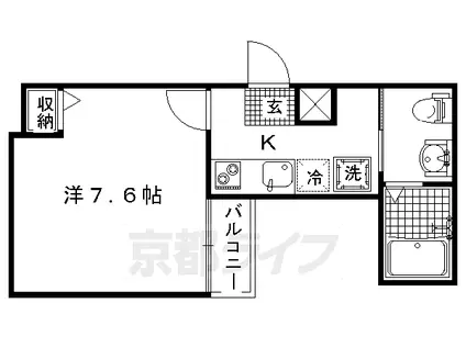 京福北野線 北野白梅町駅 徒歩20分 3階建 築17年(1K/1階)の間取り写真