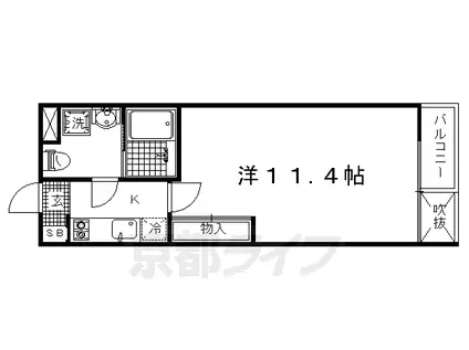 京阪電気鉄道鴨東線 出町柳駅 徒歩8分 4階建 築16年(1K/4階)の間取り写真
