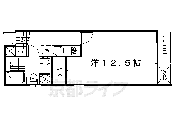 京阪電気鉄道鴨東線 出町柳駅 徒歩8分 4階建 築17年(1K/1階)の間取り写真