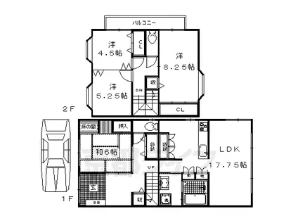 京都市烏丸線 今出川駅 徒歩9分 2階建 築28年(4LDK)の間取り写真