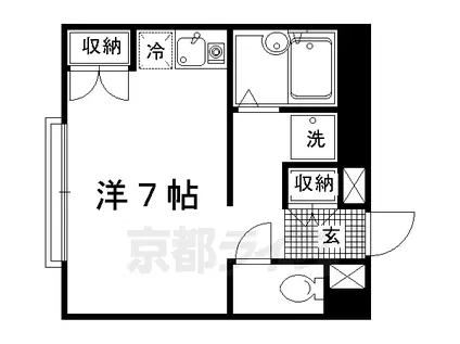 京阪電気鉄道鴨東線 出町柳駅 徒歩7分 2階建 築27年(ワンルーム/2階)の間取り写真